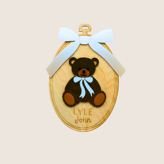 Teddy Bear Name Sign / Baby Announcement Plaque