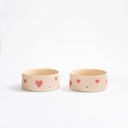 Personalised Cosy Hearts Pet Bowl – Ceramic | Small & Large