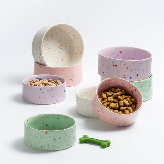 Personalised Party Pet Bowl – Ceramic Pet Bowl – Small & Large - 5 colours