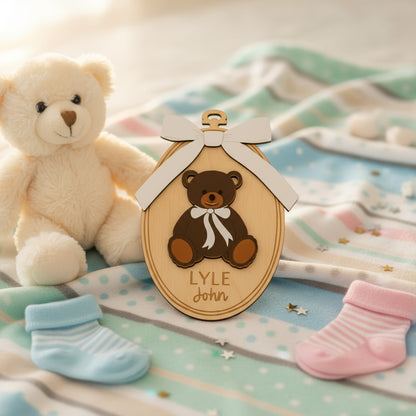 Teddy Bear Name Sign / Baby Announcement Plaque