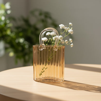 Large Glass Handbag Vase