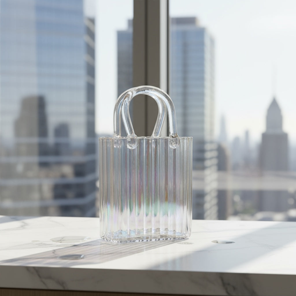 Large Glass Handbag Vase