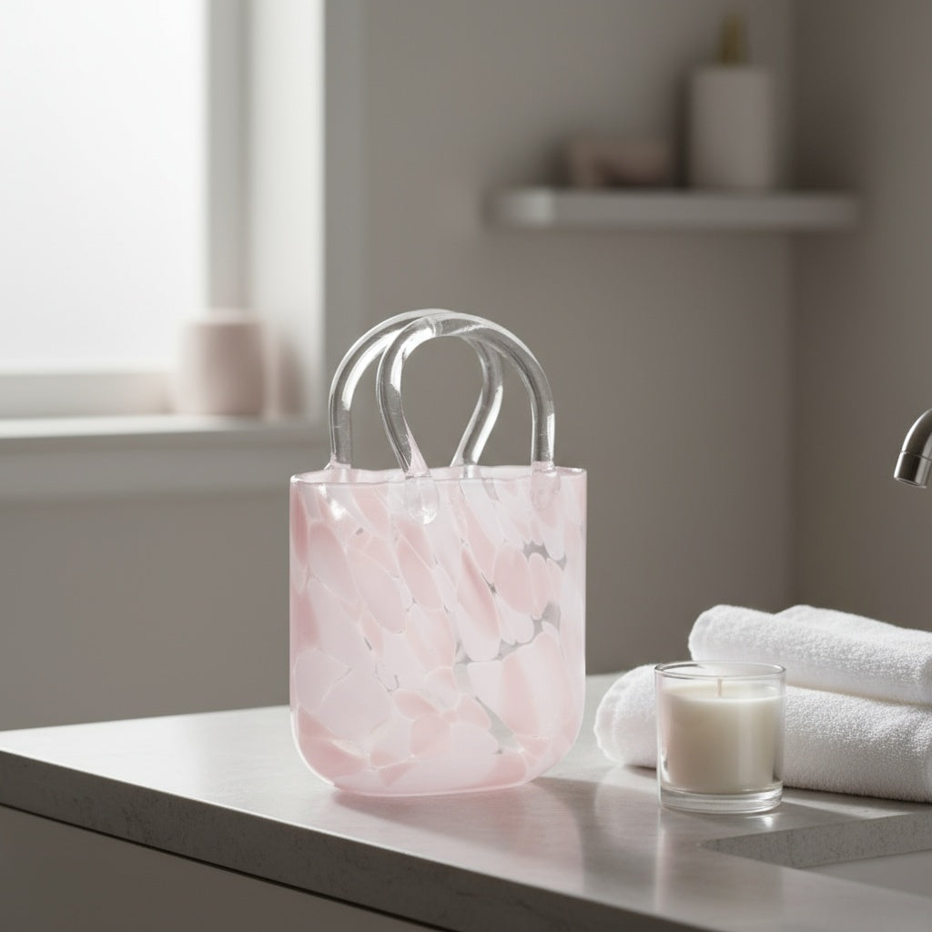 Large Glass Handbag Vase