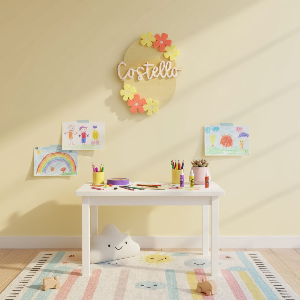 Personalised Children's Room Sign - Flowers