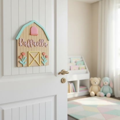 Personalised Children's Room Sign - Barn