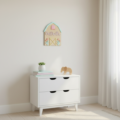 Personalised Children's Room Sign - Barn