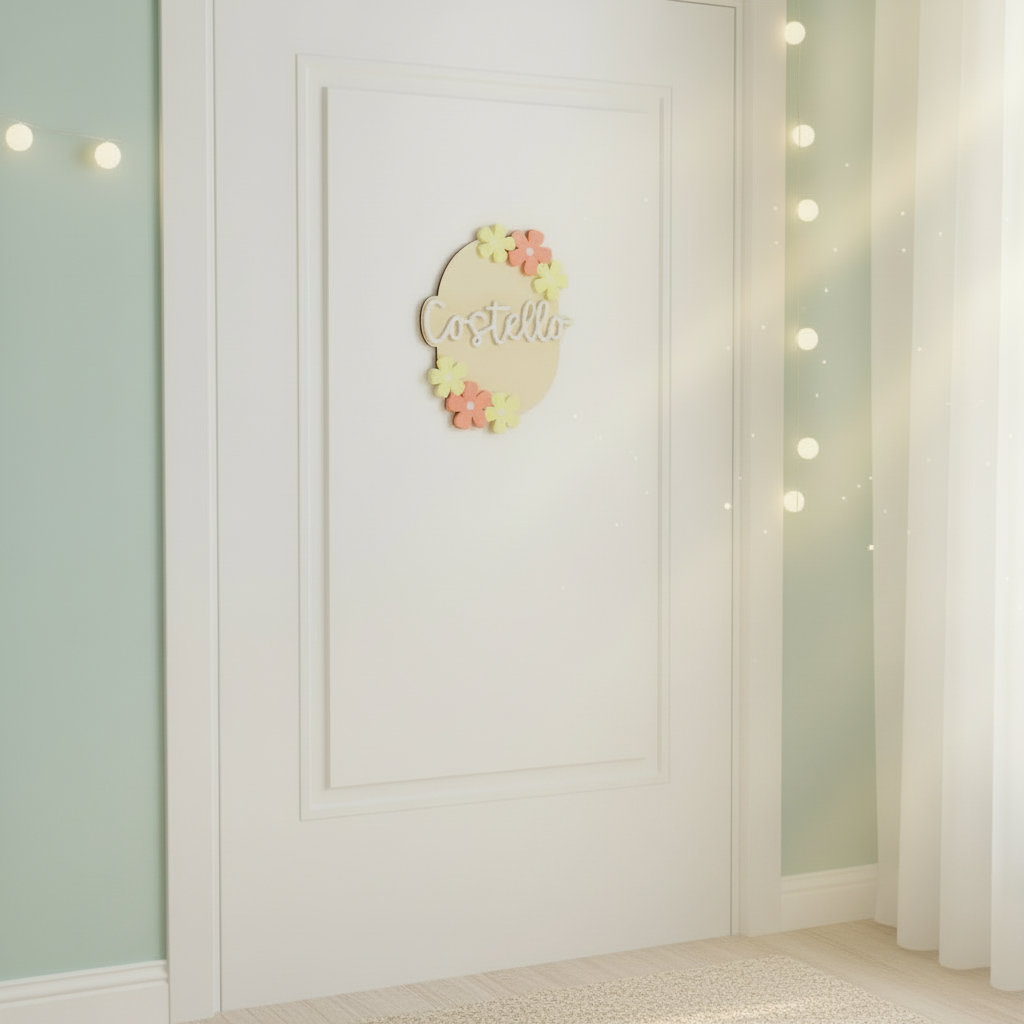 Personalised Children's Room Sign - Flowers