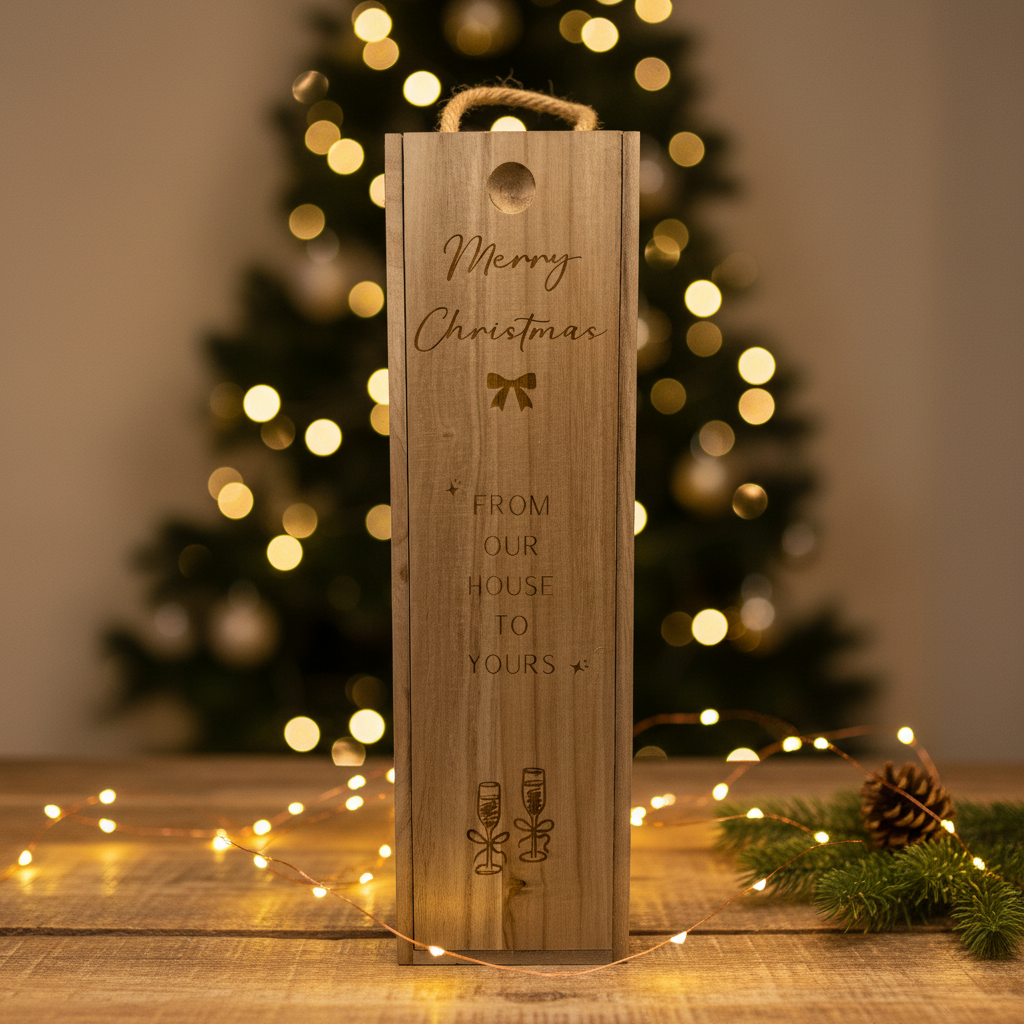 Personalised Wine & Champagne Wooden Boxes - 2 sizes
