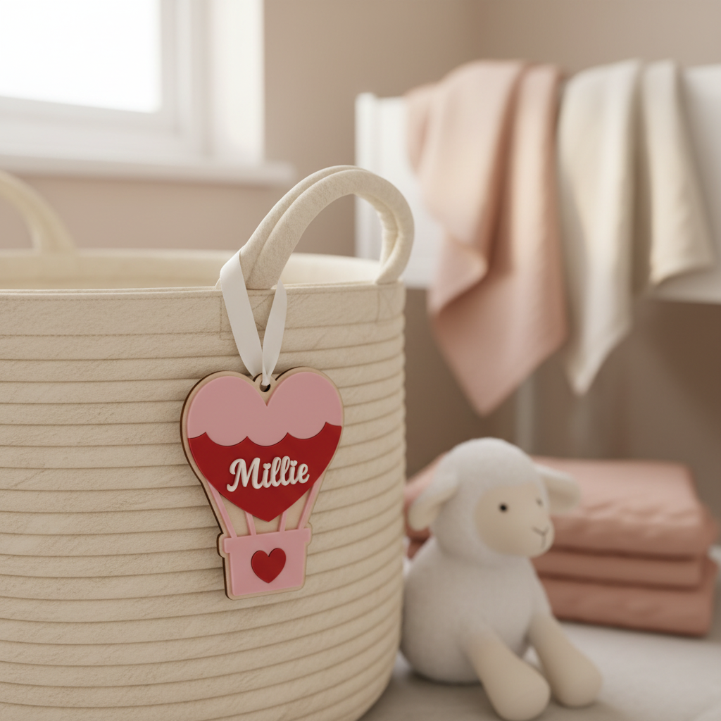 Valentine Hot Air Balloon Tag