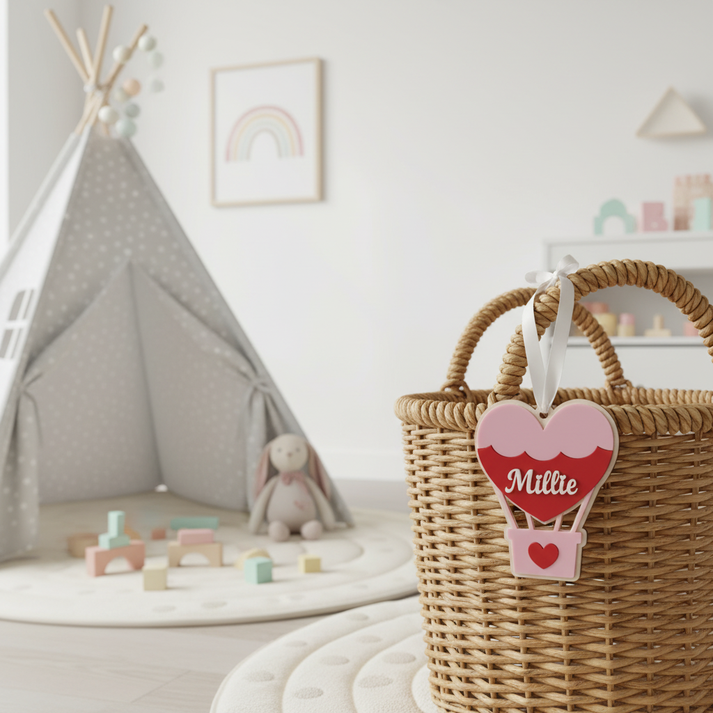 Valentine Hot Air Balloon Tag