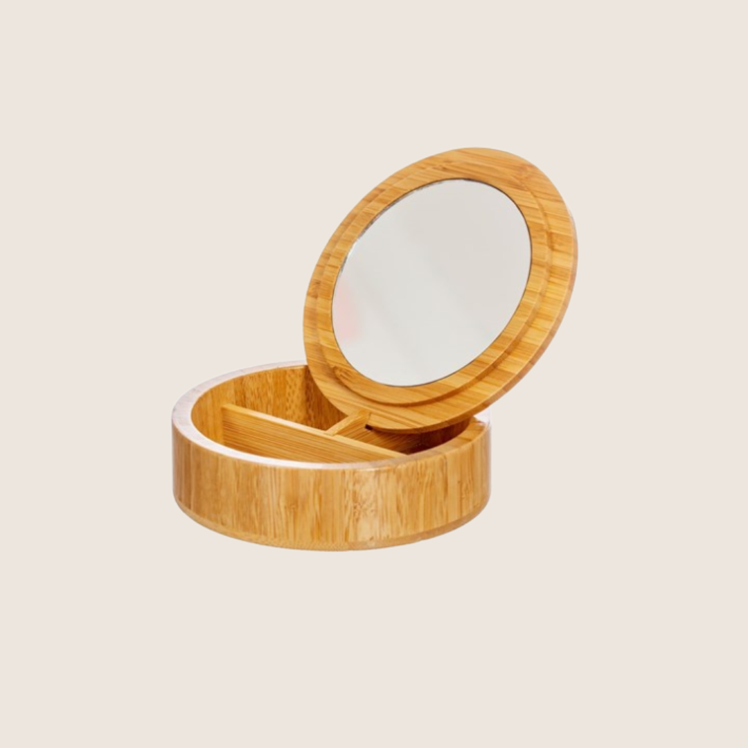 Personalised Round Bamboo Jewellery Box