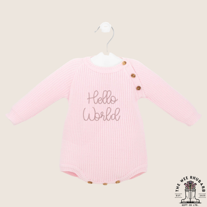 Personalised Baby Knitted Romper | Embroidered Custom Name Bodysuit | Soft Cotton Newborn Outfit | Baby Shower Gift UK