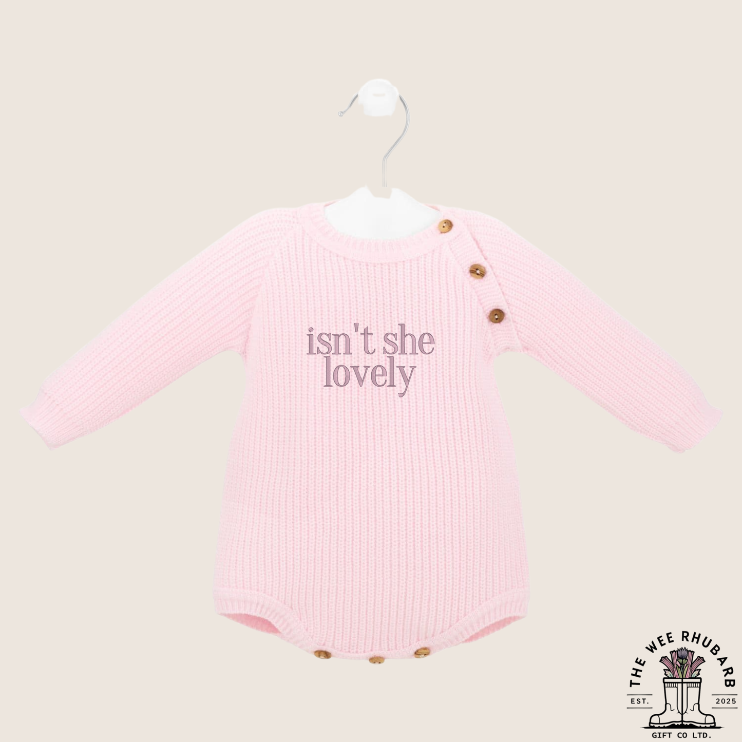 Personalised Baby Knitted Romper | Embroidered Custom Name Bodysuit | Soft Cotton Newborn Outfit | Baby Shower Gift UK