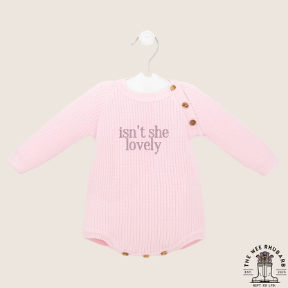 Personalised Baby Knitted Romper | Embroidered Custom Name Bodysuit | Soft Cotton Newborn Outfit | Baby Shower Gift UK