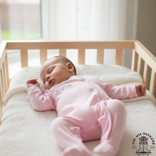 Personalised Cotton Baby Sleepsuit