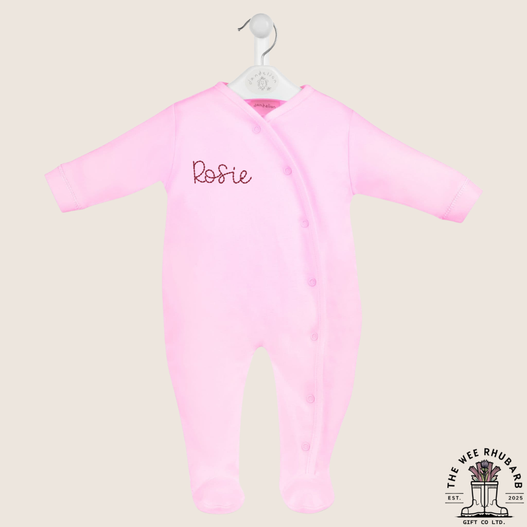 Personalised Cotton Baby Sleepsuit