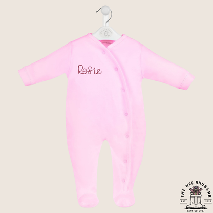 Personalised Cotton Baby Sleepsuit