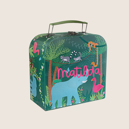 Personalised Jungle Tea Set in Suitcase