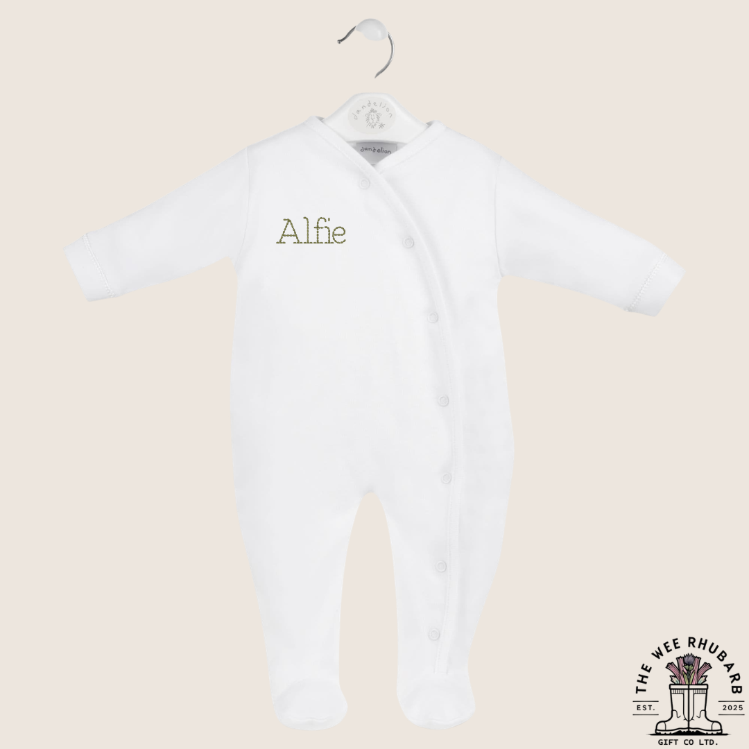 Personalised Cotton Baby Sleepsuit