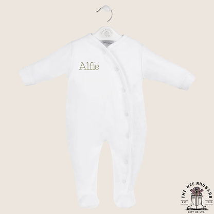 Personalised Cotton Baby Sleepsuit